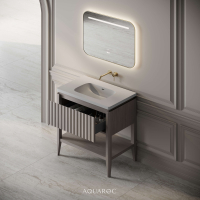 Kensington Vanity Unit & Stone Basin 800mm Sabbia Grigio Oak